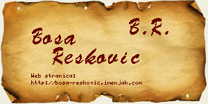 Bosa Resković vizit kartica